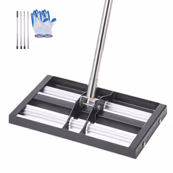 Râteau de Nivellement de Pelouse-VEVOR-431 x 254 x 1765 mm-Niveleur de Gazon-pour Cour Terrain de Golf Jardin
