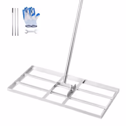 Râteau de Nivellement de Pelouse-VEVOR-762 x 355 x 2190 mm-Manche 1981 mm-Acier au Carbone-pour Cour Terrain de Golf Jardin