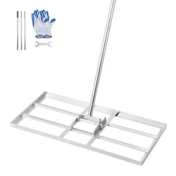 Râteau de Nivellement de Pelouse-VEVOR-762 x 355 x 2190 mm-Manche 1981 mm-Acier au Carbone-pour Cour Terrain de Golf Jardin