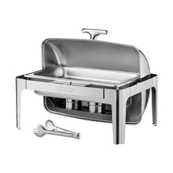 Chauffe-Plat-VEVOR-85 L-Buffet Chauffant Rectangulaire-Réchaud en Acier Inoxydable-avec Couvercle Rabattable
