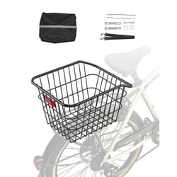 Panier Arrière de Vélo Fil Métallique-VEVOR-375 x 290 x 250 mm-Charge 22 kg-Compatible avec la Plupart Porte-bagage Arrière Vélo