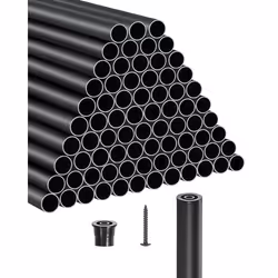Balustres dEscalier-VEVOR-Lot de 101-Barreaux de Sécurité Garde-corps Aluminium 19x813 mm-Tige Ronde Creuse Métal-Noir