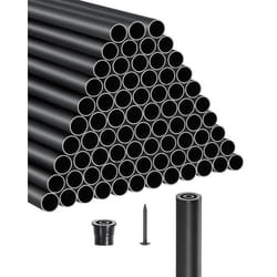 Balustres dEscalier-VEVOR-Lot de 101-Barreaux de Sécurité Garde-corps Aluminium 19x813 mm-Tige Ronde Creuse Métal-Noir