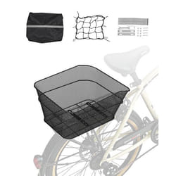 Panier Arrière de Vélo Treillis Métallique-VEVOR-390x310x210 mm-Capacité de Charge 22 kg-avec Filet Housse Imperméable
