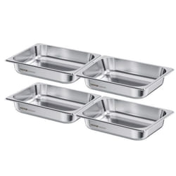Bac Gastronorme GN 1/2-VEVOR-Récipient de Restauration en Acier Inoxydable 4PCs 38 L-Bac Inox Alimentaire Profondeur 64 cm