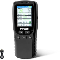 VEVOR Moniteur de qualite deair 8 en 1, dectecteur de particules professionnel PM2,5 PM10 PM1.0, formaldehyde, temperature, humidite, testeur TVOC