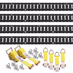 E-Track Kit darrimage - VEVOR - Kit Rails dArrimage E-Track Voie E 18PCS 1524 mm Remorque Cargo Fermée avec 4 Rails Acier