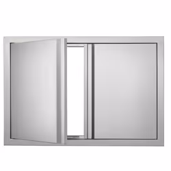 Porte inox cuisine extérieure - VEVOR - Porte dAccès pour Cuisine Extérieure en Inox 774x532x45 mm Barbecue avec Poignée Enca ...