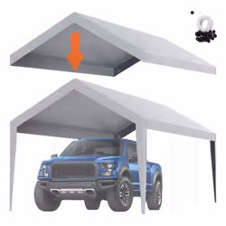 Toile dauvent de rechange abri de voiture-VEVOR-61x3 m bâche de tente de garage imperméable protégée contre UVgris