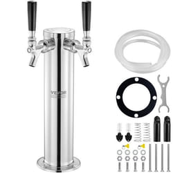 Kit Colonne à Bière Pression à Double Robinet-VEVOR-Acier Inoxydable-Tube Pré-assembléTige Robinet à Fermeture Automatique-Bar Pub