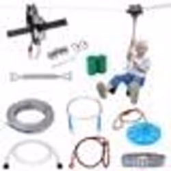 Kit de Tyrolienne - VEVOR - 1000 x 100 x 100 mm305 mCharge 227 kgavec ceinture de frein à ressort et ceinture de sécurité