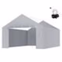 Bâche de Tente de Garage-VEVOR-61x4 Imperméable Protégée Contre UV-Élastiques à Boule-Cadre Non Inclus-Gris