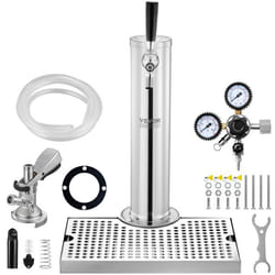 Kit Colonne à Bière-VEVOR-Distributeur de Bière Boisson en Acier Inoxydable-Tireuse à Bière avec Régulateur à Double Jauge W218