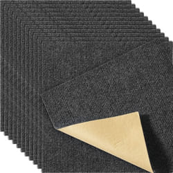 Dalles de Moquette à Décoller et à Coller-VEVOR-305 x 305 mm-Revêtement de Sol Auto-adhésif-12 pcs-Gris Foncé