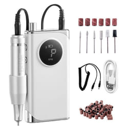 Lime à Ongles Electrique Rechargeable-VEVOR-40000 tr/min- Ecran LCD-6 Embouts-50 Bandes de Ponçage-Manucure-Pédicure-Sculpter