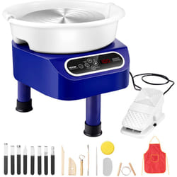 Roue de Poterie 250 mm, Tour de Potier Electrique 350 w, avec Pedale Ecran Tactile lcd, Mini Roue de Poterie avec 3 Pieds de Support, pour Ceramique