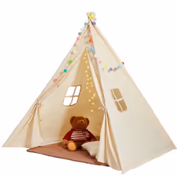 Tente pour enfants - VEVOR - 118 x 118 x 143 cm Tente de jeu pour enfants tente tipi tout-petits de 1 à 5 ans tapis balles