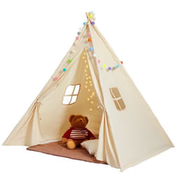 Tente pour enfants - VEVOR - 118 x 118 x 143 cm Tente de jeu pour enfants tente tipi tout-petits de 1 à 5 ans tapis balles