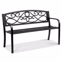 Banc dextérieur - VEVOR - 527 x 127 x 818 cm banquette de jardin en métal 127 cm capacité de 250 kg pour jardinparccour