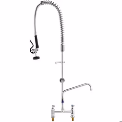 Robinet de Cuisine Commercial-VEVOR-Douchette Extractible-1120 mm Haut Entraxe 203 mm Bec 305 mm-Montage sur Pont-Évier Rstau ...