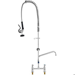 Robinet de Cuisine Commercial-VEVOR-Douchette Extractible-1120 mm Haut Entraxe 203 mm Bec 305 mm-Montage sur Pont-Évier Rstaurant