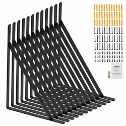 Paire de supports détagère - VEVOR - Équerre détagère support flottant lourd 460 x 305 mm 12 pcs triangulaire charge de 726 k ...