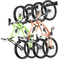VEVOR Solution de rangement pour velos, peut accueillir 4 velos et 2 crochets pour casque, support de velo mural, ideal pour la maison et le garage,