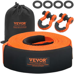 Vevor - Kit de recuperation de sangle de remorquage robuste, 76,2 mm x 9,1 m, corde de treuil pour proteger les arbres, 16329 kg, boucle triple