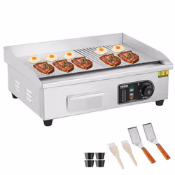 Plancha Électrique 3200 W-VEVOR-Plaque à Snacker Commerciale-pour Barbecue Restaurant Snack-Bar