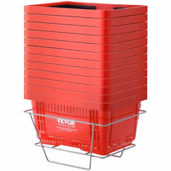 Panier de Courses-VEVOR-Support en Métal 425x295x225 mm-pour Magasins de Détail Supermarchés Courses-Rouge