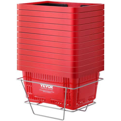 Panier de Courses-VEVOR-Support en Métal 425x295x225 mm-pour Magasins de Détail Supermarchés Courses-Rouge
