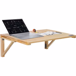 Caractéristiques & Détails Matériau de qualité supérieure : fabriquée à 100 % en bois de pin, cette table pliante murale répo ...