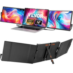Moniteur Portable 14 po HD-VEVOR-2 PCs-Écran Pivotant Unique Port USB-C/USB-A/Mini HDMI Compatible avec Mac/Wins/Android