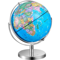 Vevor - Globe terrestre lumineux avec support, 330,2 mm, globe educatif avec base stable en metal lourd, carte imprimee hd, eclairage de nuit led,