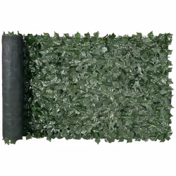 Haie Artificielle-VEVOR-99x249 cm-Brise Vue Clôture de Lierre Artificiel Intimité-pour Jardin Extérieur Cour Balcon