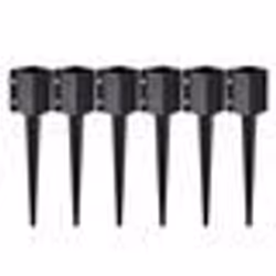 Piquet de Clôture - VEVOR - Piquet dancrage support de clôture en métal 6 pcs 610 x 113 x 113 mmintérieur 89 x 89 mmNoire