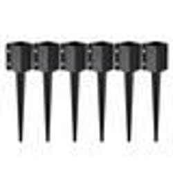 Piquet de Clôture - VEVOR - Piquet dancrage support de clôture en métal 6 pcs 610 x 113 x 113 mmintérieur 89 x 89 mmNoire