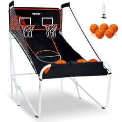 VEVOR Jeu dearcade de basketball pliable, 2 joueurs, panier de basketball a double tir a domicile, 5 ballons, tableau de bord electronique et pompe