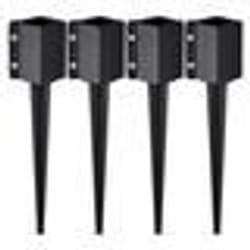 Piquet de Clôture - VEVOR - Piquet dancrage de clôture support en métal 4 pcs 610 x 113 x 113 mm intérieur 89 x 89 mmNoire