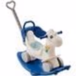 Cheval à bascule - VEVOR - 880 x 390 x 670 mm 4 en 1 jouet à bascule enfants 1-3 ans avec planche bleu capacité de charge 36  ...