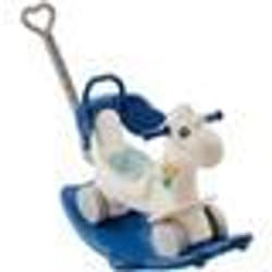 Cheval à bascule - VEVOR - 880 x 390 x 670 mm 4 en 1 jouet à bascule enfants 1-3 ans avec planche bleu capacité de charge 36 kg