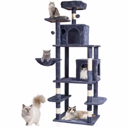 Caractéristiques & Détails Centre d'activités pour chats : cet arbre à chat à plusieurs niveaux est parfait pour 1 à 4 chats  ...