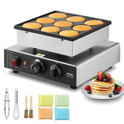 Appareil à Pancake 9PCs 76 mm-VEVOR-Crêpière Commerciale 1700 W-pour Cuisine à Domicile Restaurant Snack-bar