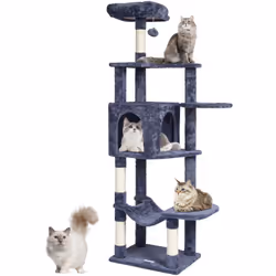 Caractéristiques & Détails Centre d'activités pour chats : cet arbre à chat à plusieurs niveaux est parfait pour 1 à 4 chats  ...