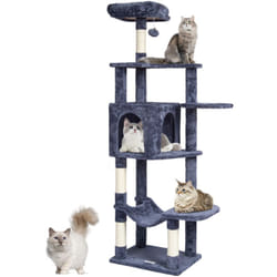 Vevor - Arbre a chat deinterieur, tour a plusieurs niveaux de 60,6 po avec condo, poteaux en sisal, hamac, belvedere superieur, plates-formes de jeu,