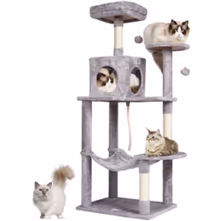 Caractéristiques & Détails Centre d'activités pour chats : cet arbre à chat à plusieurs niveaux est parfait pour 1 à 4 chats ...
