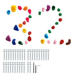 32 Poignées Descalade-VEVOR-Des Poignées et un Kit Dinstallation Idéales pour les Murs Rocheux Intérieurs et Extérieurs