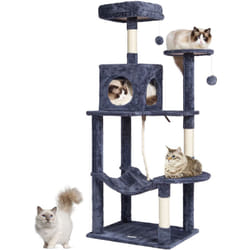 Vevor - Arbre a chat pour chats deinterieur, tour a chat de 56,2 pouces avec condo pour chat, griffoir en sisal, hamac, perchoir superieur,