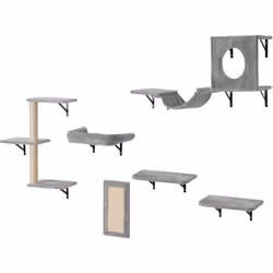 Caractéristiques & Détails Aire de jeux amusante pour chats : Cette étagère murale pour chat comprend 2 planches à sauter, 1  ...