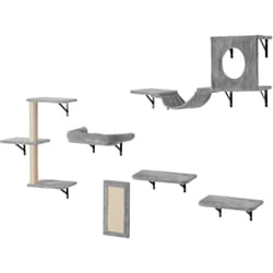 Vevor - Etageres Murales pour Chat, Lot de 6, Ensemble de Meubles Muraux, Plateformes a Sauter, Hamac, Canape, Perchoir, Arbre a Chat, 18,14 kg,
